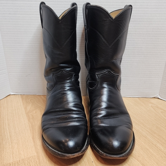 Justin Boots Black Cowboy Boots Men's size 8.5D - Picture 16 of 16